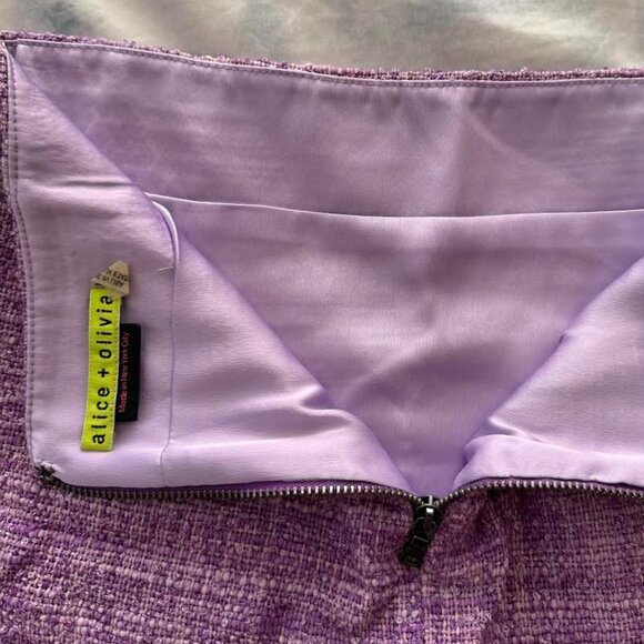 ALICE + OLIVIA Micro Mini Purple Skirt - Picture 3 of 8